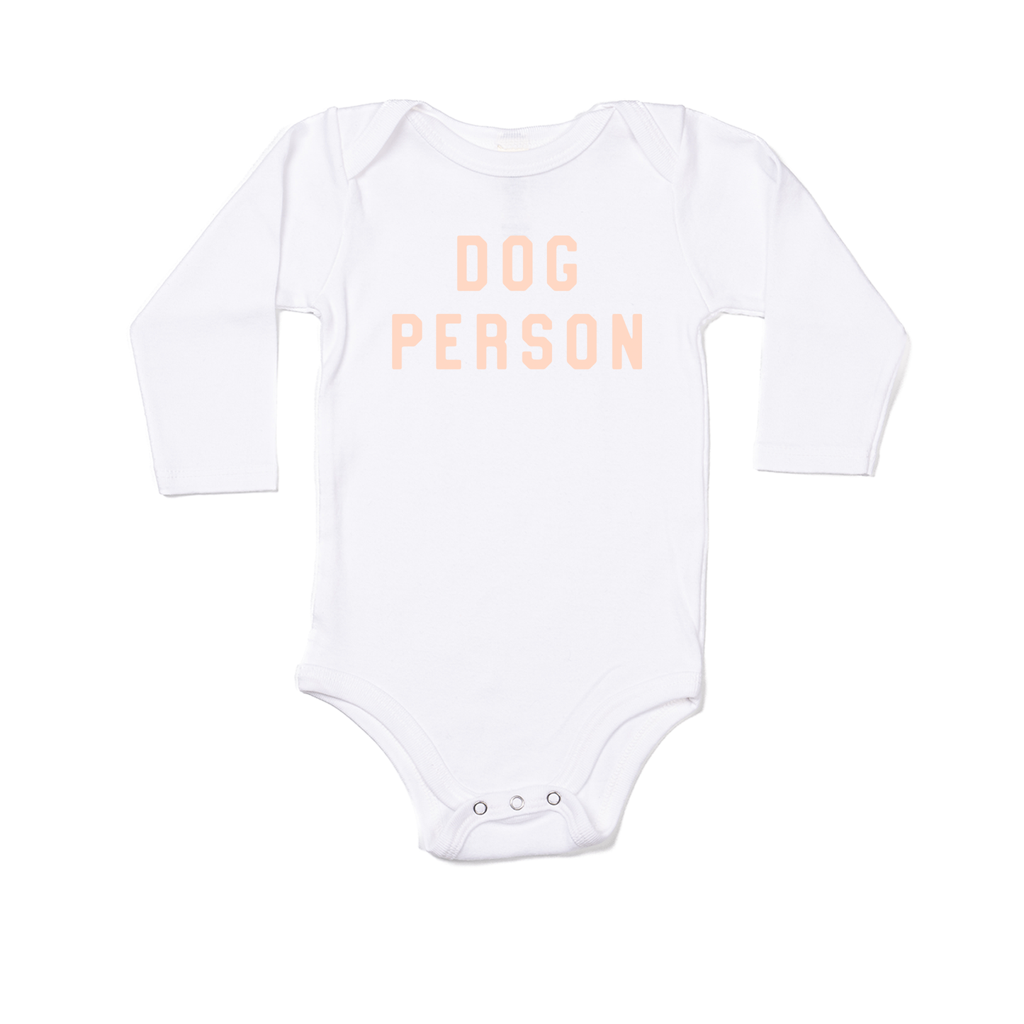 Dog Person (Peach) - Bodysuit (White, Long Sleeve)