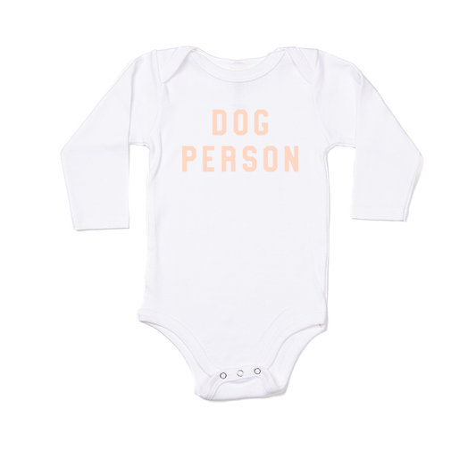 Dog Person (Peach) - Bodysuit (White, Long Sleeve)