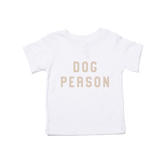 Dog Person (Stone) - Kids Tee (White)