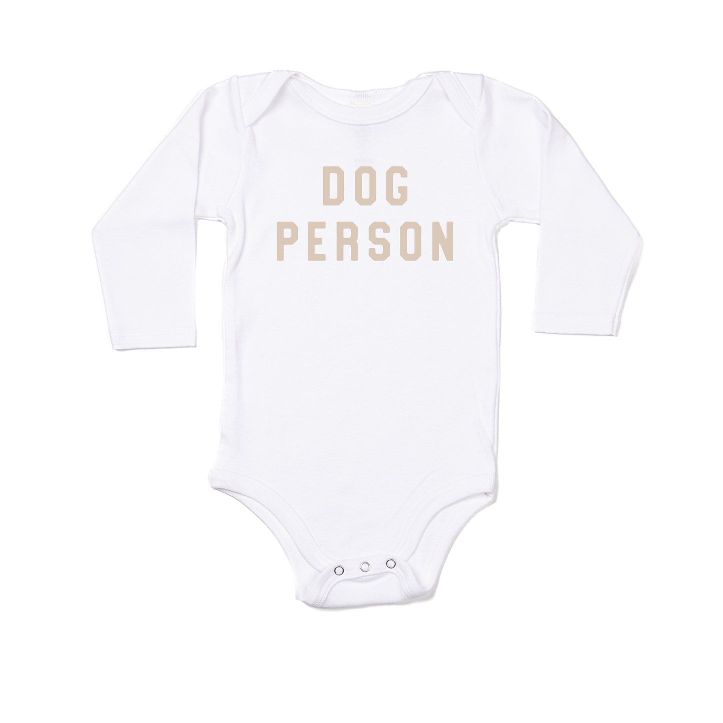 Dog Person (Stone) - Bodysuit (White, Long Sleeve)