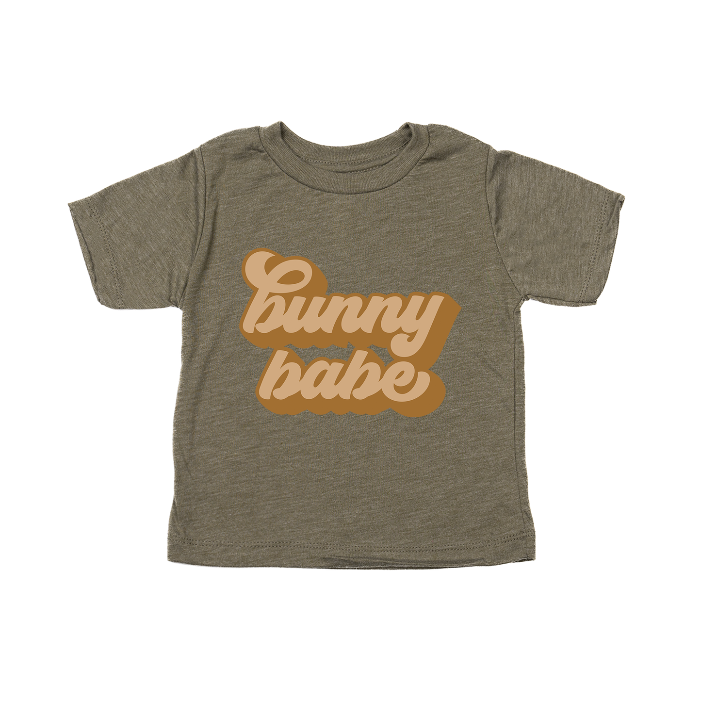 Bunny Babe (Retro) - Kids Tee (Olive)