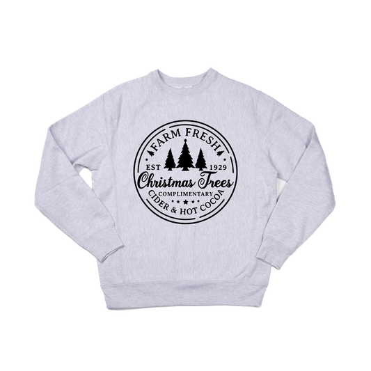 Farm Fresh Christmas Trees (Black) - Heavyweight Sweatshirt (Heather Gray)