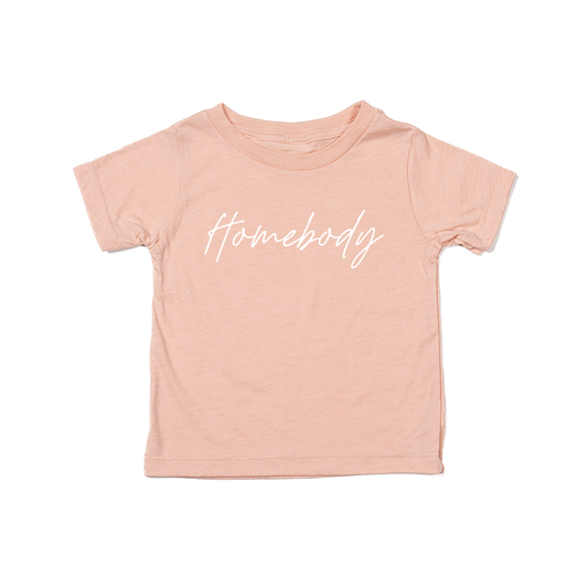 Homebody (White) - Kids Tee (Peach)