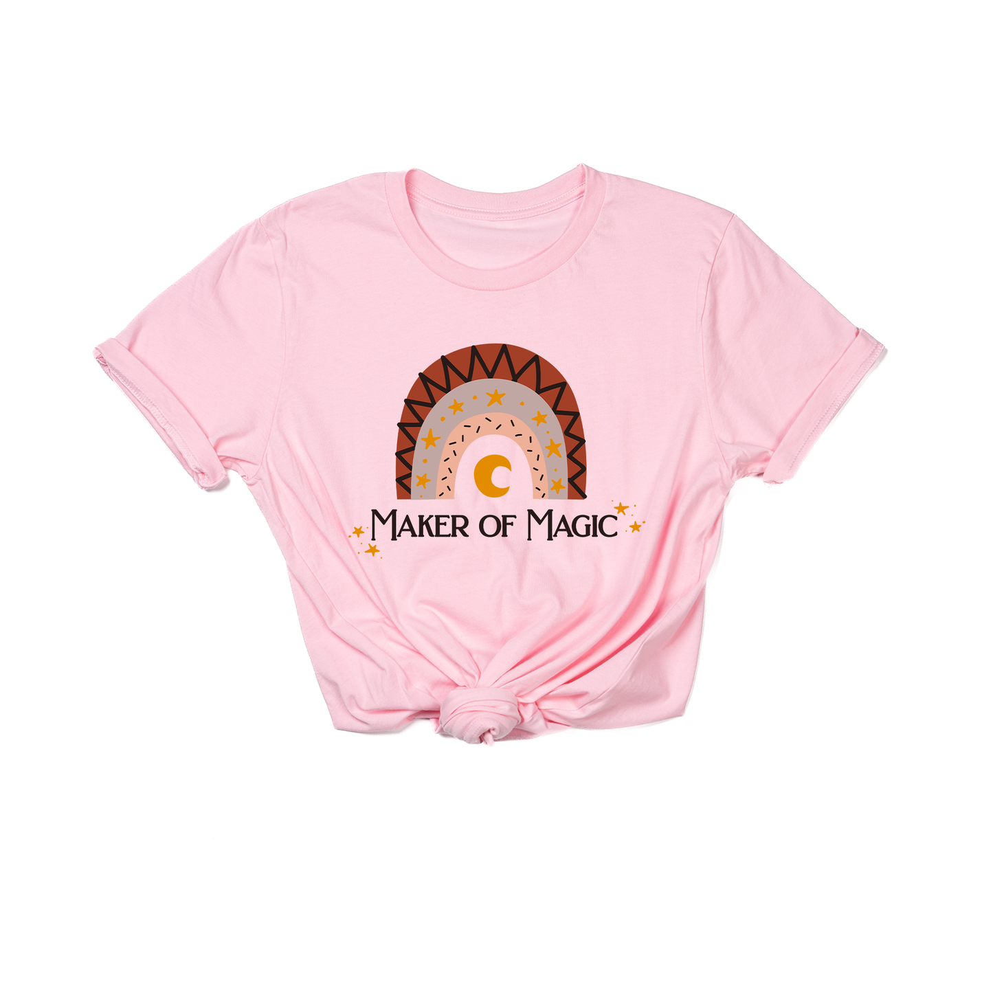 Maker of Magic (Across Front, Black) - Tee (Pink)