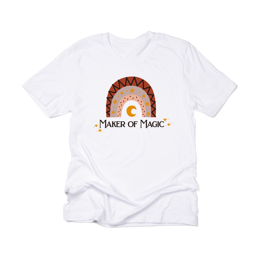 Maker of Magic (Across Front, Black) - Tee (White)