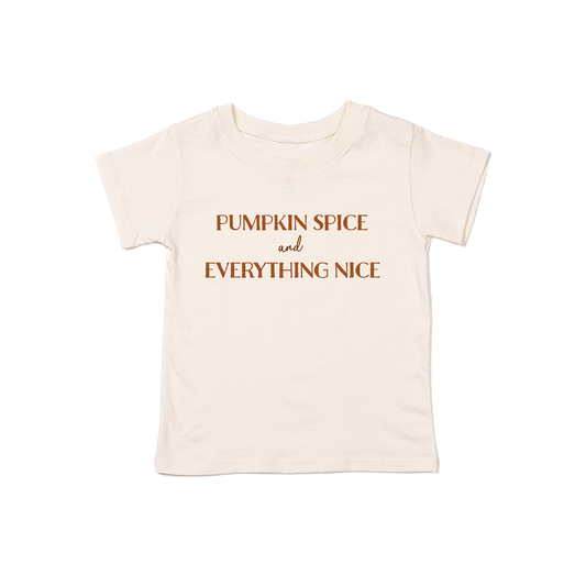 Pumpkin Spice & Everything Nice (Version 1, Rust) - Kids Tee (Natural)