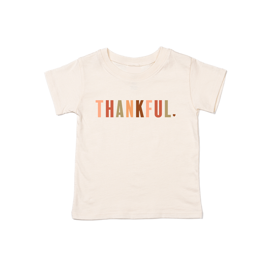 THANKFUL ❤️ (Multi Color) - Kids Tee (Natural)