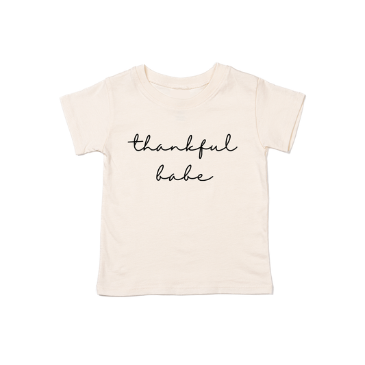 Thankful Babe (Black) - Kids Tee (Natural)