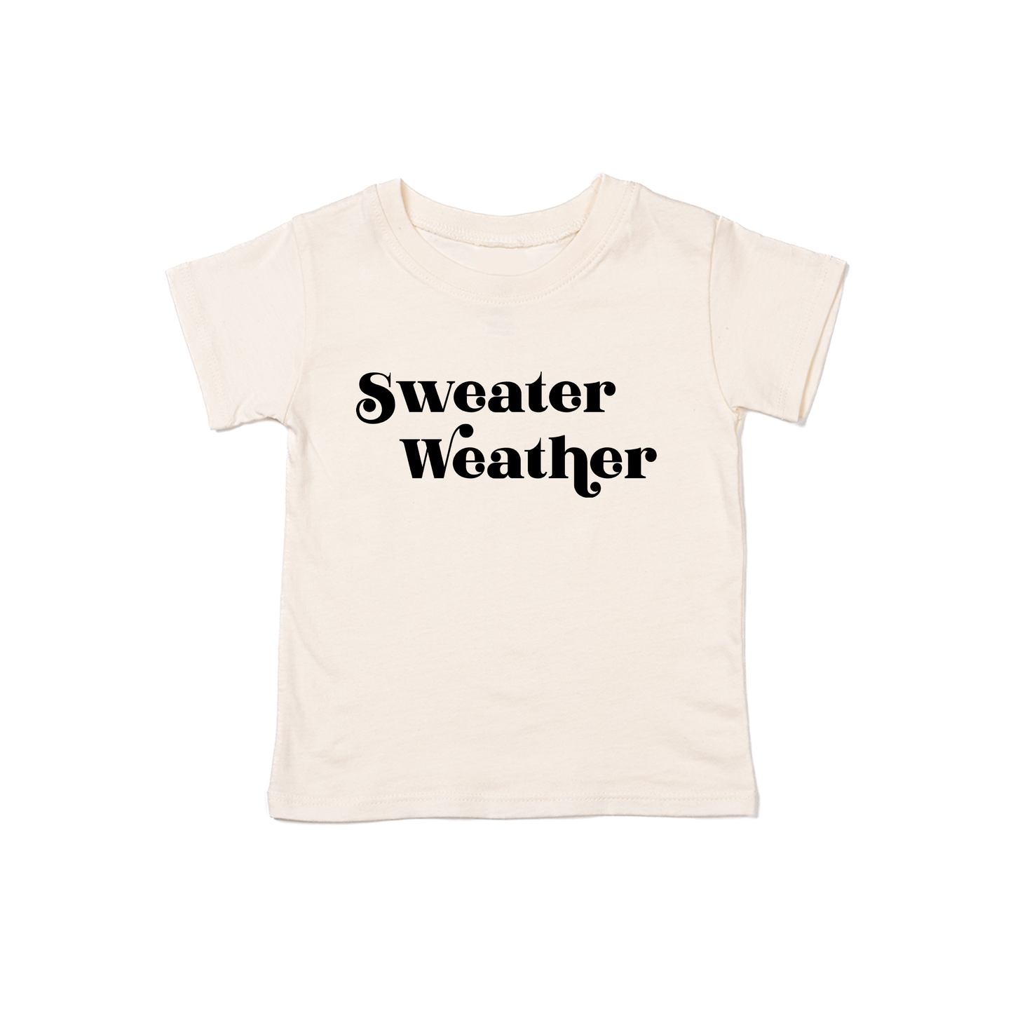 Sweater Weather (Black) - Kids Tee (Natural)