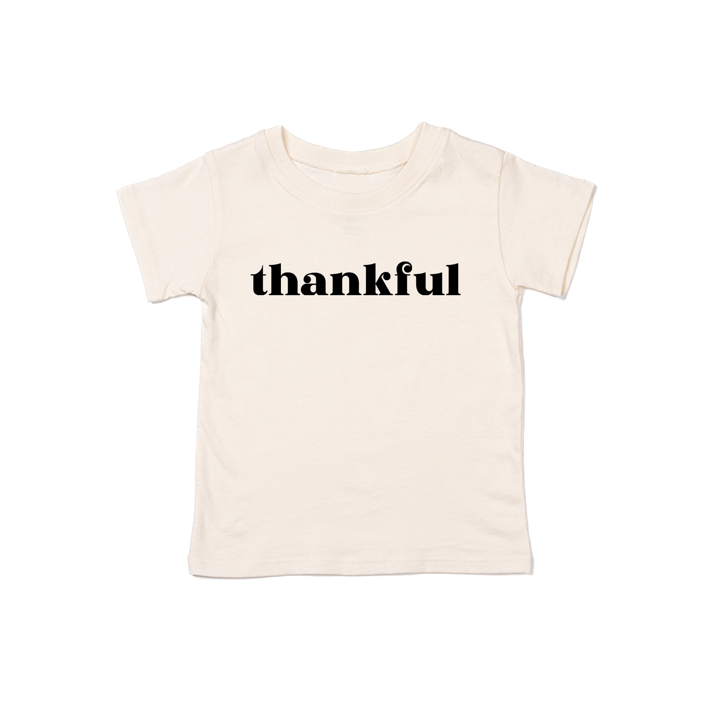 Thankful (Black) - Kids Tee (Natural)