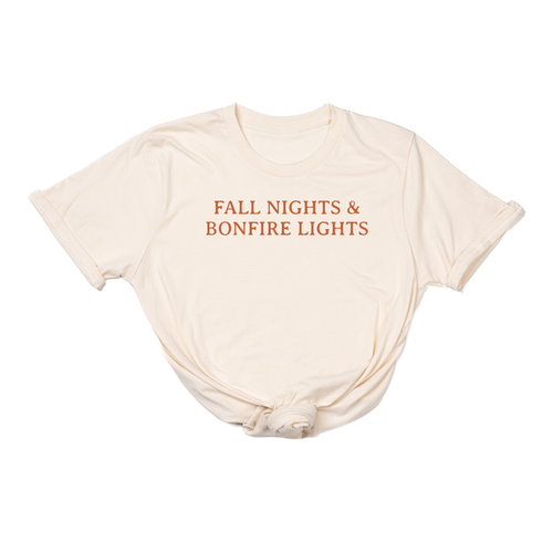 Fall Nights & Bonfire Lights (Rust) - Tee (Natural)