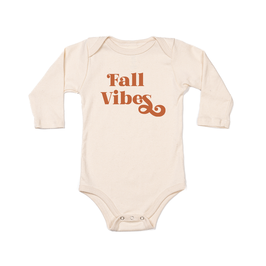 Fall Vibes (Rust) - Bodysuit (Natural, Long Sleeve)