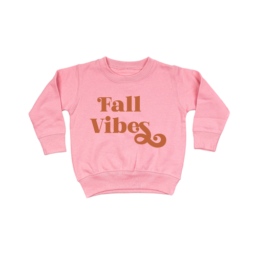 Fall Vibes (Rust) - Kids Sweatshirt (Pink)