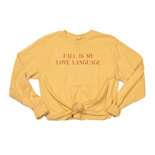 Fall is my love language (Rust) - Tee (Vintage Mustard, Long Sleeve)