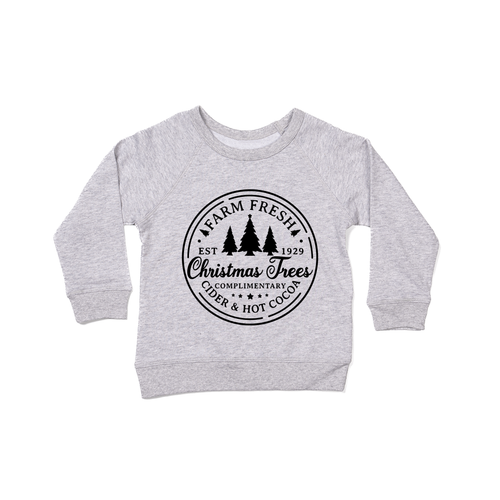 Farm Fresh Christmas Trees (Black) - Kids Sweatshirt (Heather Gray)