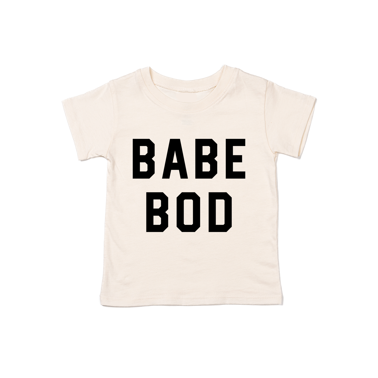 Babe Bod (Black) - Kids Tee (Natural)