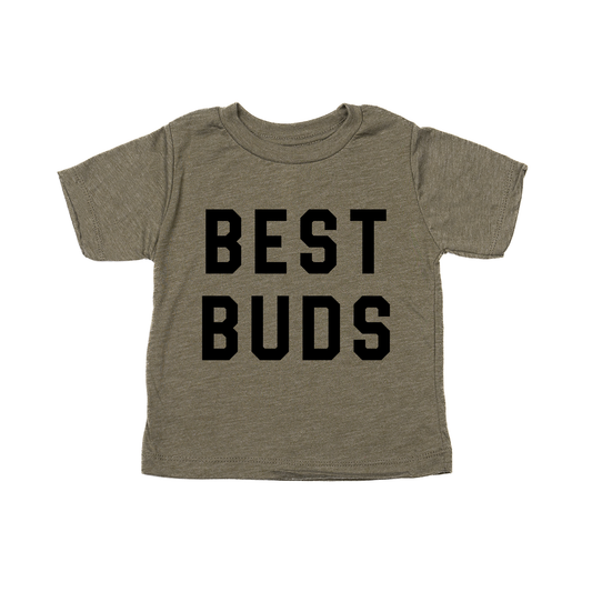 Best Buds (Black) - Kids Tee (Olive)