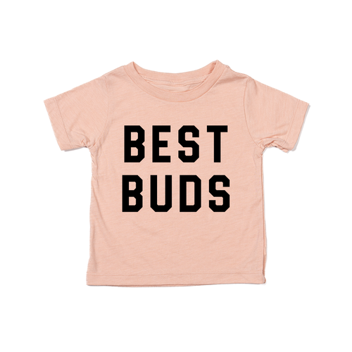 Best Buds (Black) - Kids Tee (Peach)
