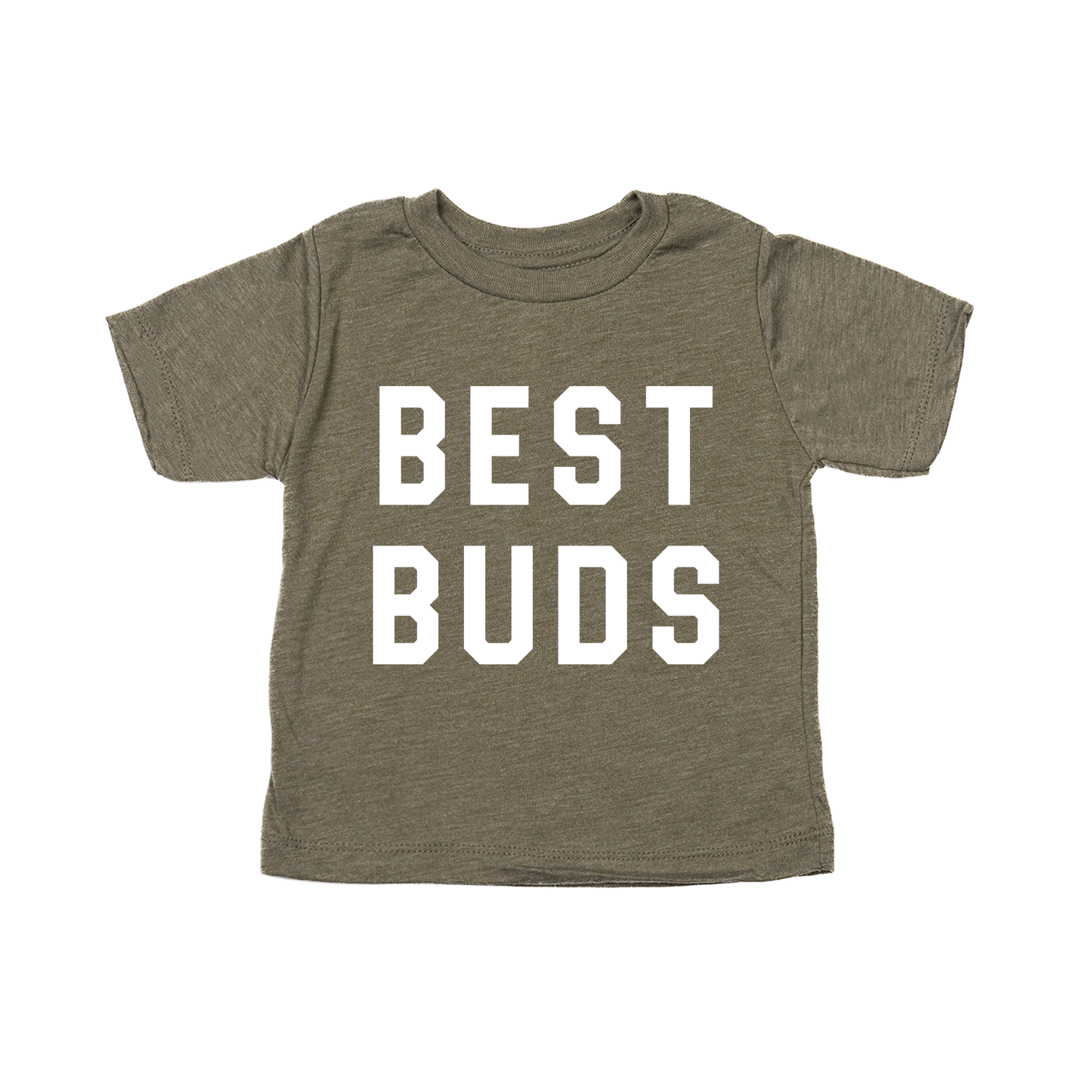 Best Buds (White) - Kids Tee (Olive)