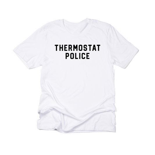 Thermostat Police (Black) - Tee (White)