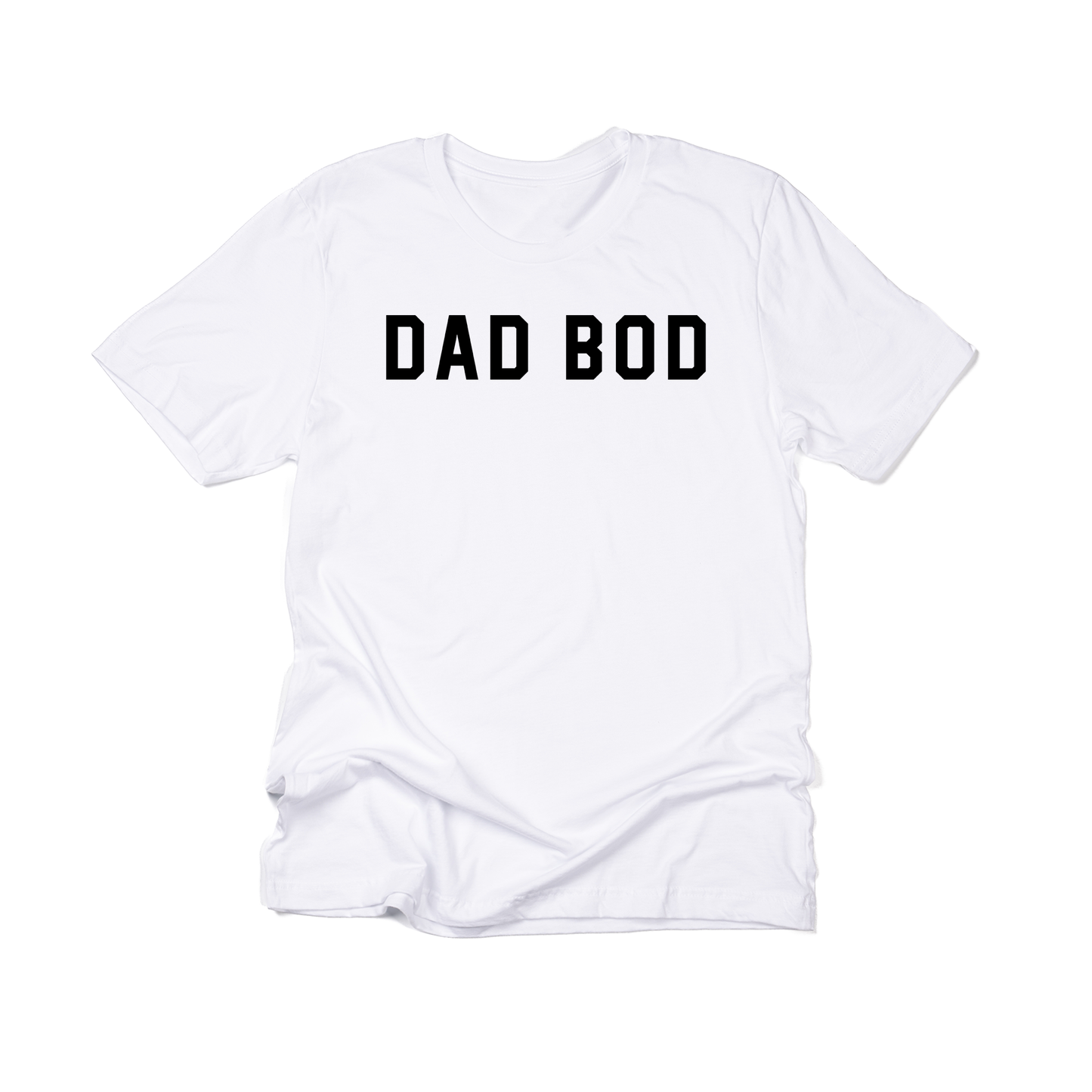 Dad Bod (Across Front, Black) - Tee (White)