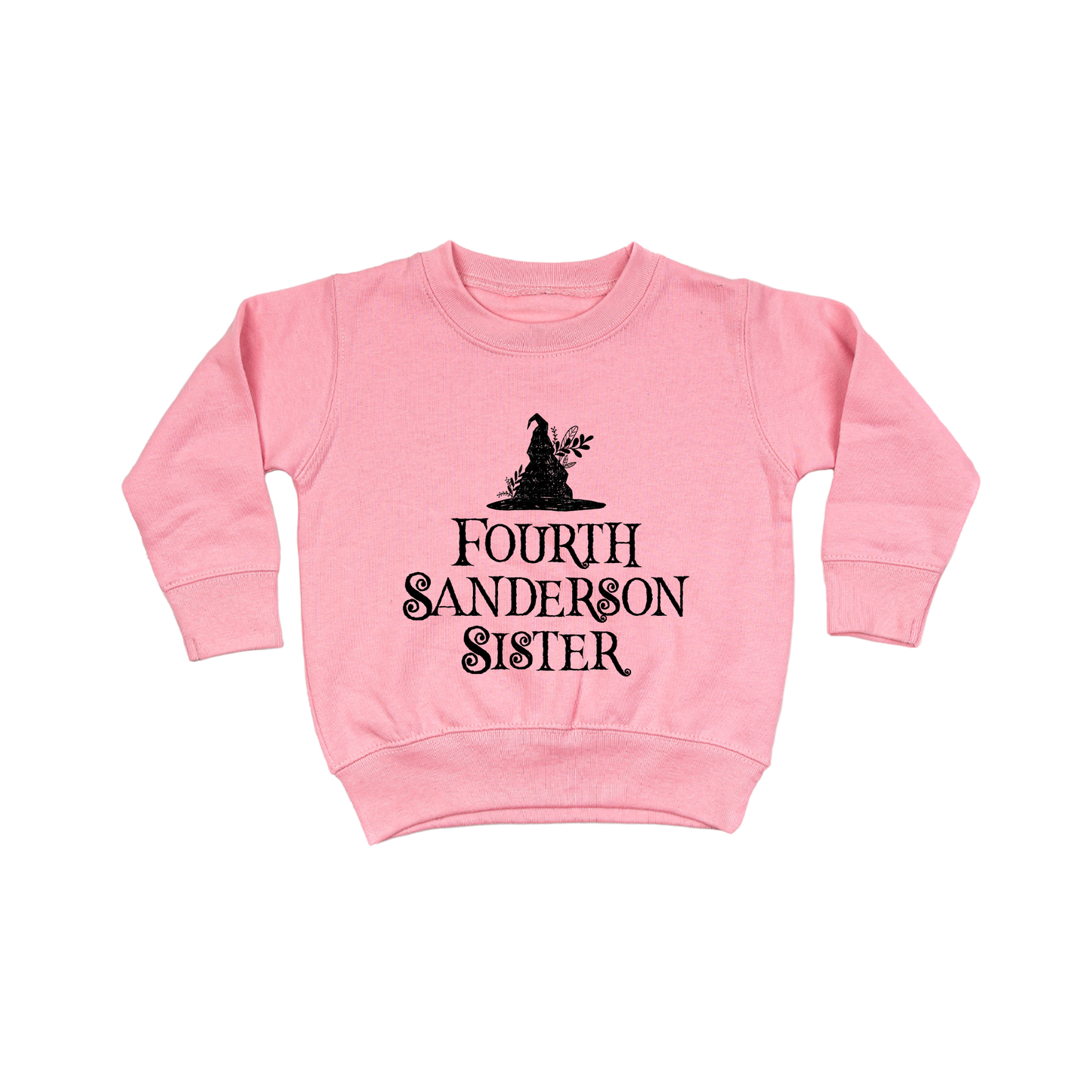 Fourth Sanderson Sister (Black) - Kids Sweatshirt (Pink)