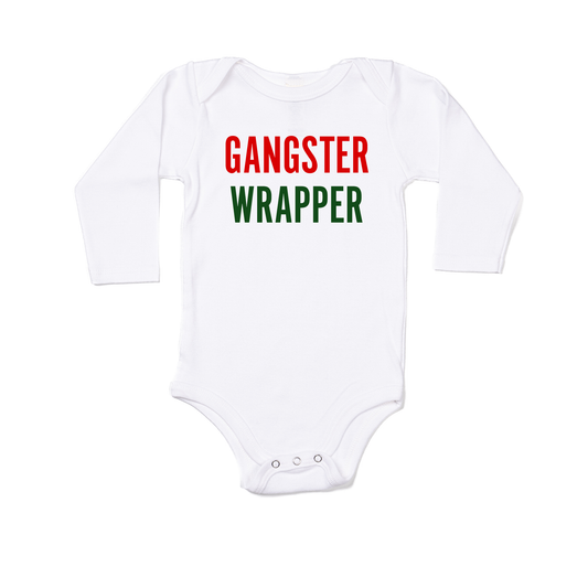 Gangster Wrapper - Bodysuit (White, Long Sleeve)