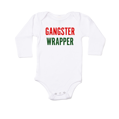 Gangster Wrapper - Bodysuit (White, Long Sleeve)