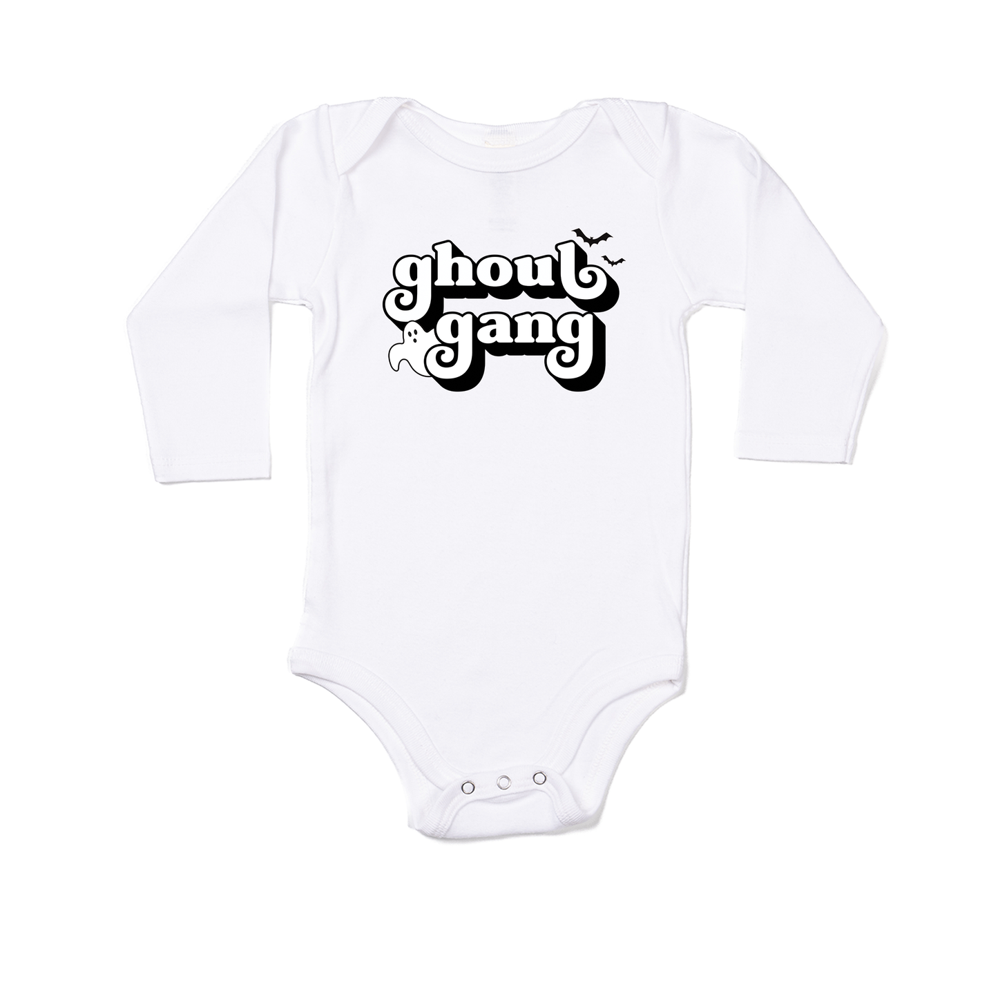 Ghoul Gang (Black) - Bodysuit (White, Long Sleeve)