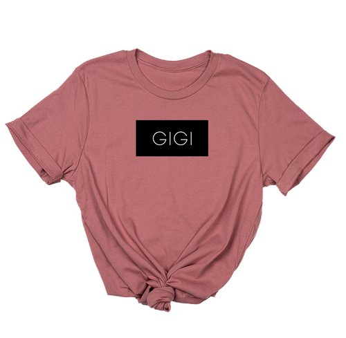 Gigi (Boxed Collection, Black Box/White Text, Across Front) - Tee (Mauve)