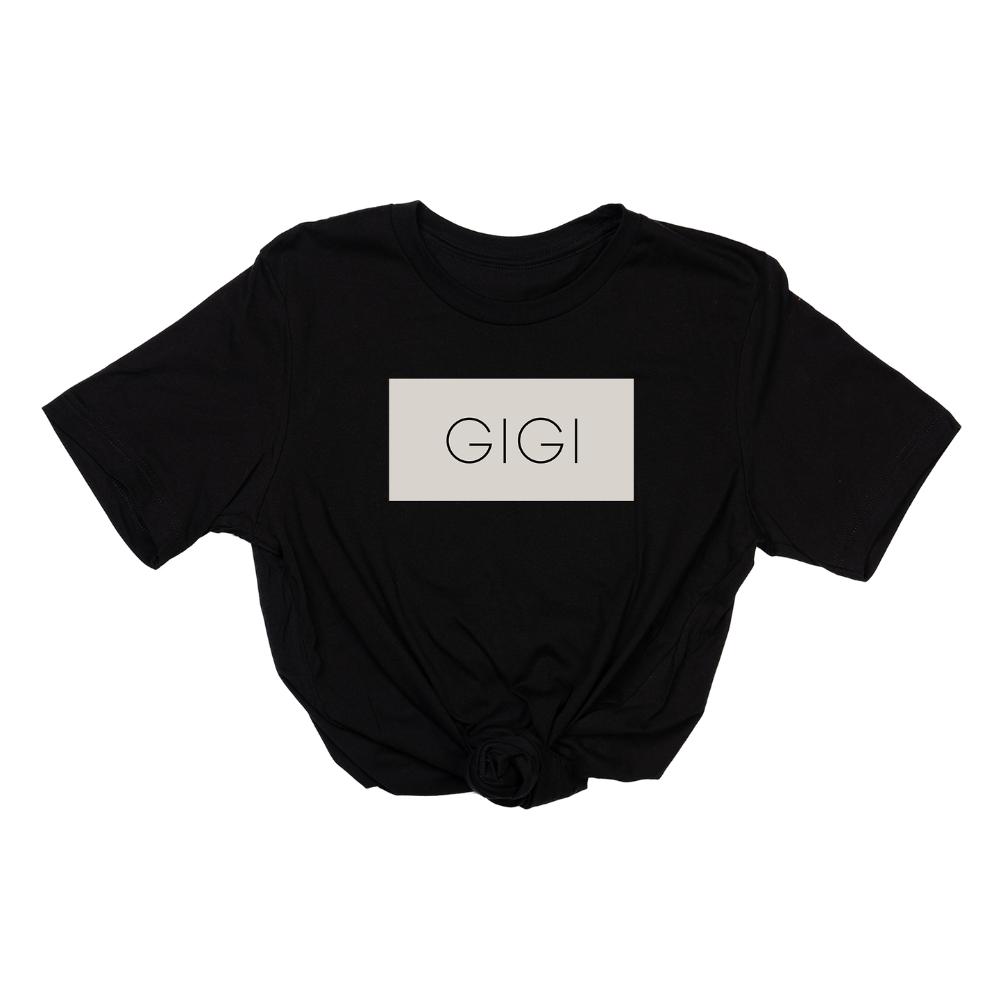 Gigi (Boxed Collection, Stone Box/Black Text, Across Front) - Tee (Black)