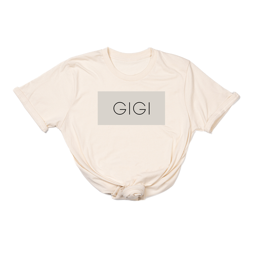 Gigi (Boxed Collection, Stone Box/Black Text, Across Front) - Tee (Natural)