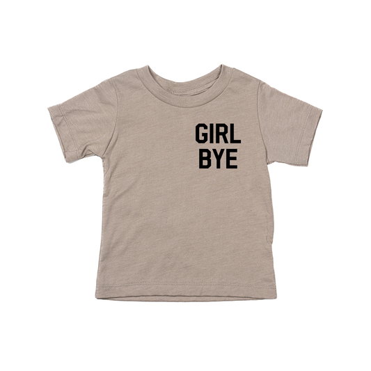 Girl Bye (Varsity, Pocket) - Kids Tee (Pale Moss)