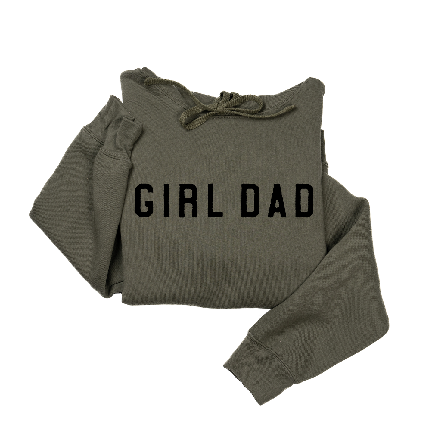 Girl Dad® (Across Front, Black) - Hoodie (Military Green)