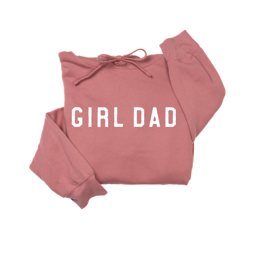 Girl Dad® (Across Front, White) - Hoodie (Mauve)