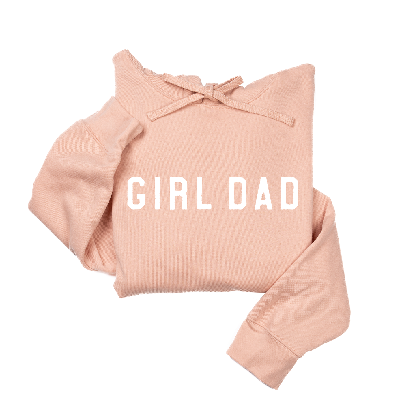 Girl Dad® (Across Front, White) - Hoodie (Peach)
