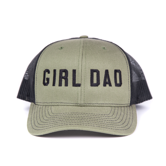 Girl Dad® (Black) - Trucker Hat (Olive/Black)