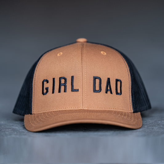 Girl Dad® (Black) - Trucker Hat (Camel/Black)