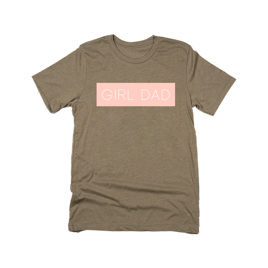 Girl Dad® (Boxed Collection, Ballerina Pink Box/White Text) - Tee (Olive)