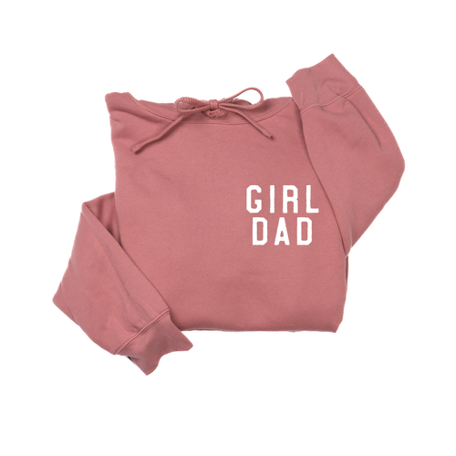 Girl Dad® (Pocket, White) - Hoodie (Mauve)