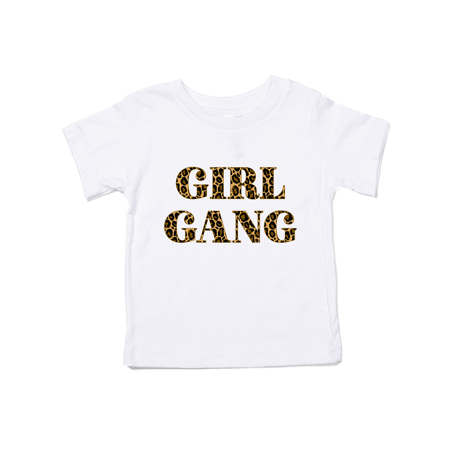 Girl Gang (Leopard Print) - Kids Tee (White)