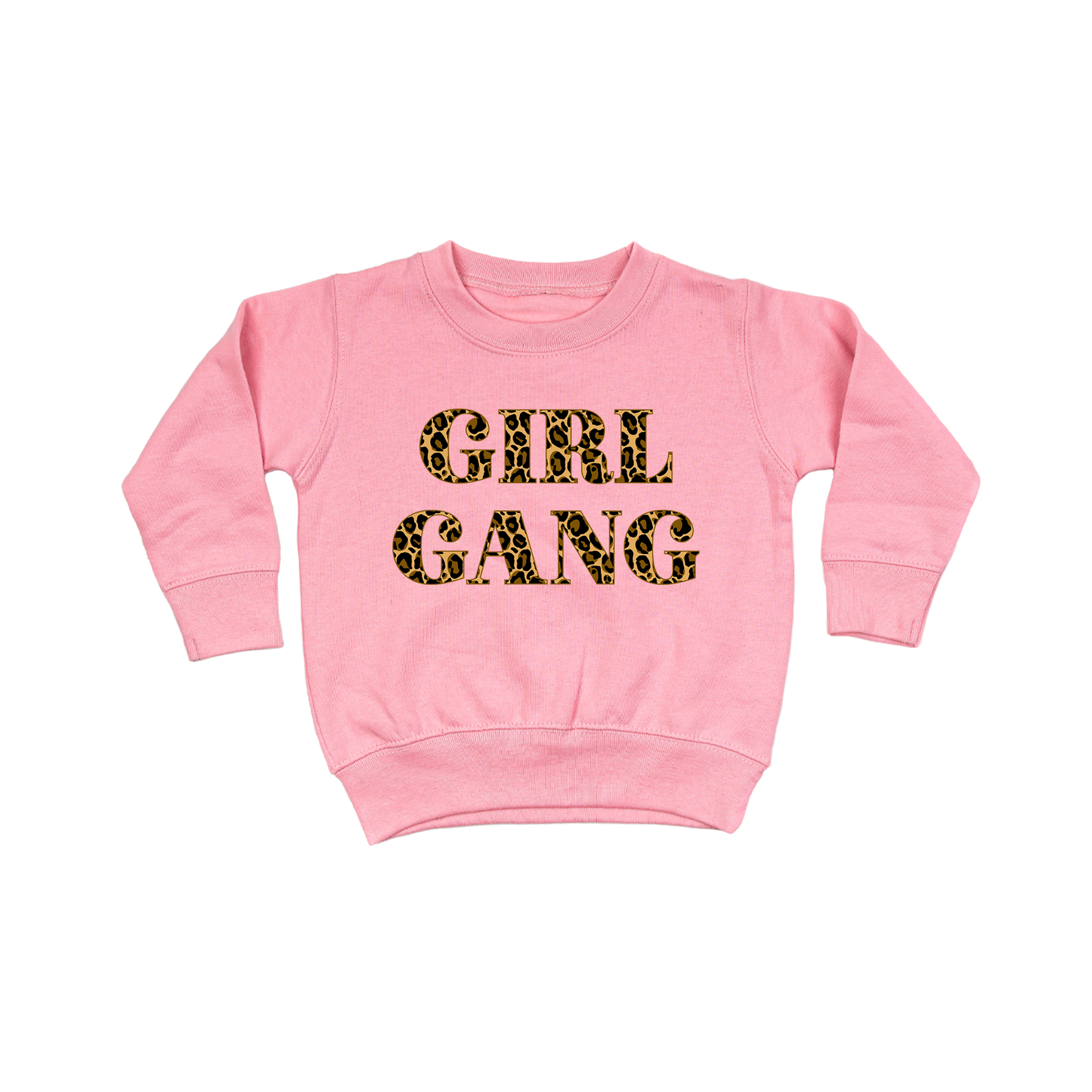 Girl Gang (Leopard Print) - Kids Sweatshirt (Pink)