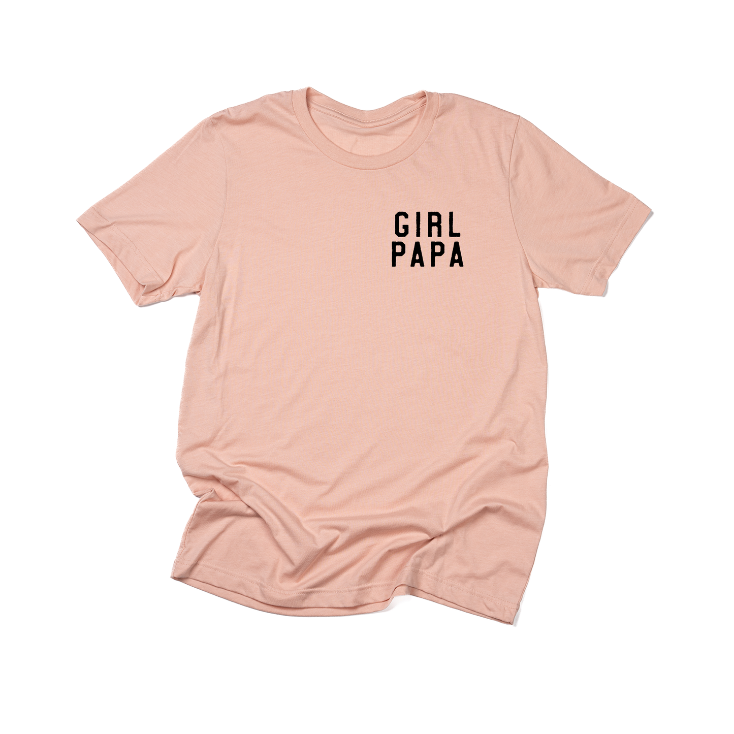 Girl Papa (Pocket, Black) - Tee (Peach)
