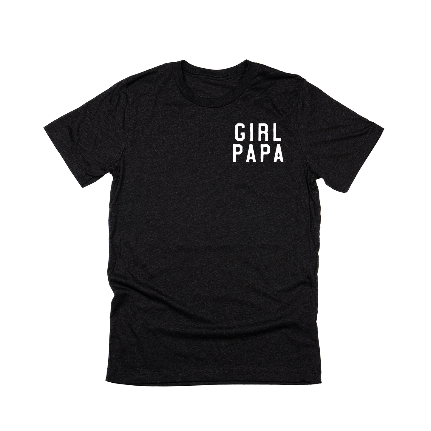 Girl Papa (Pocket, White) - Tee (Charcoal Black)