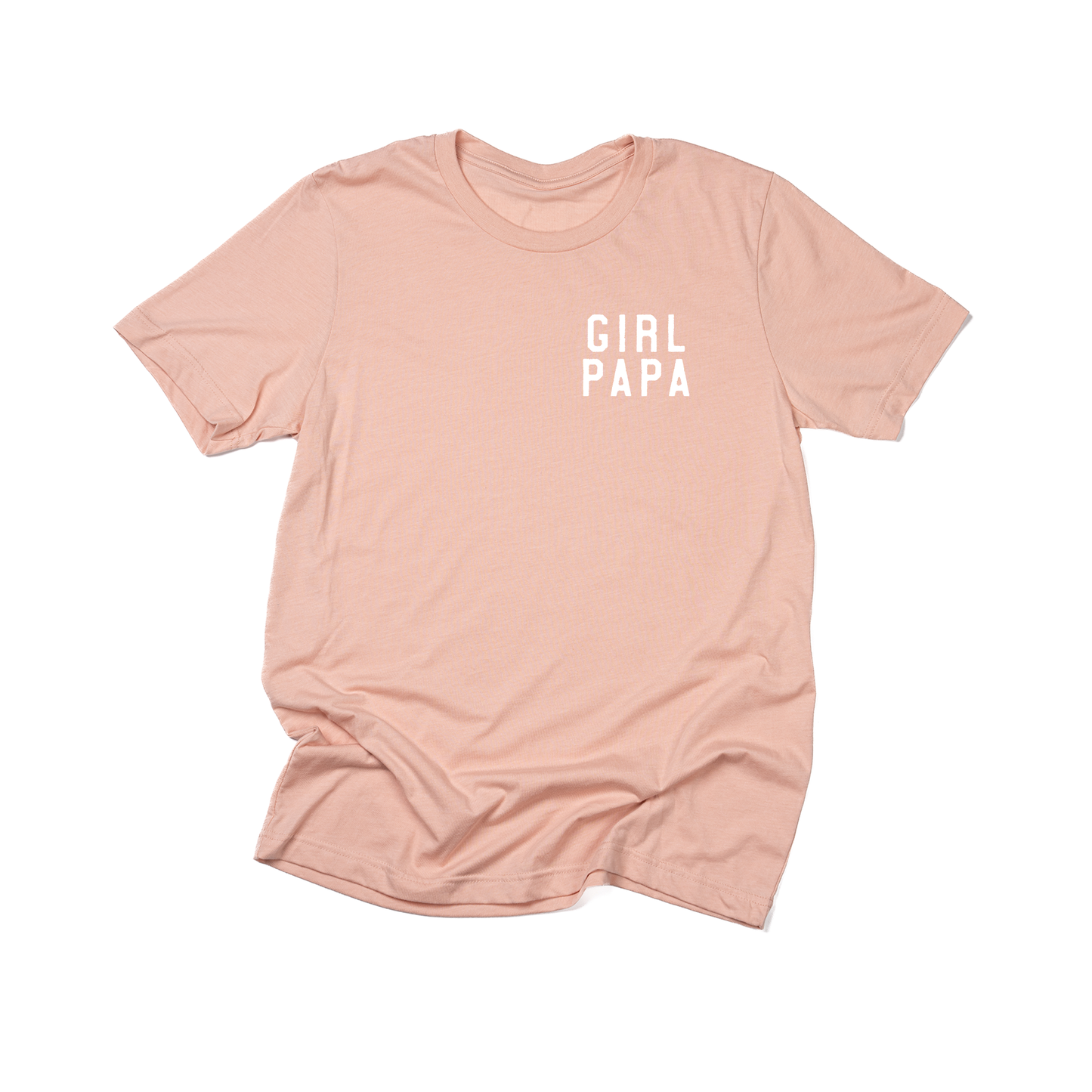 Girl Papa (Pocket, White) - Tee (Peach)