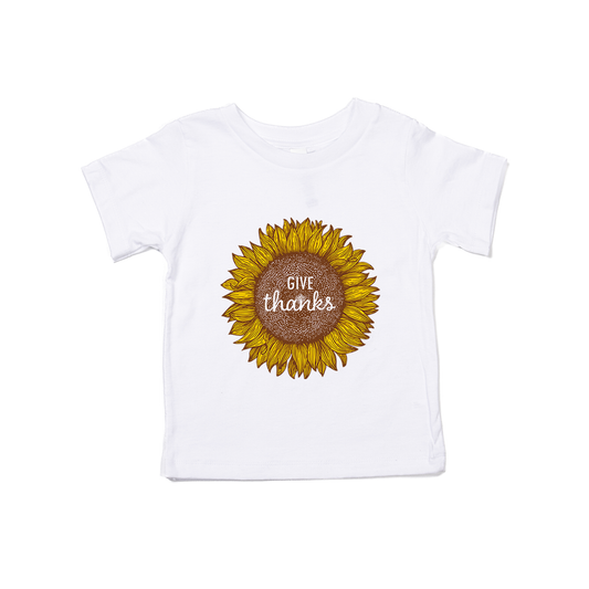 Give Thanks Sunflower - Kids Tee (White)