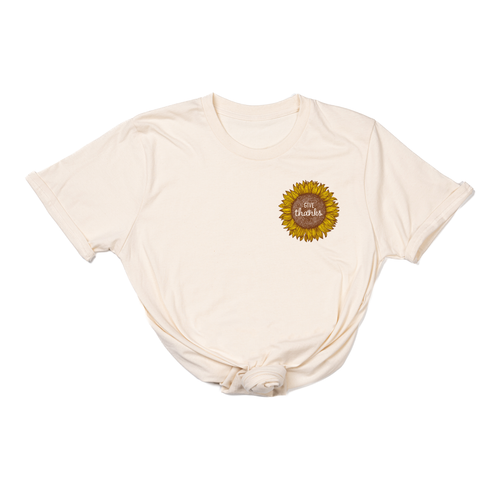Give Thanks Sunflower (Pocket) - Tee (Natural)