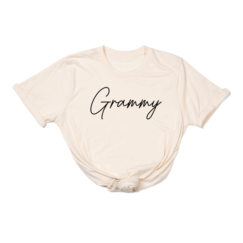 Grammy (Rose Script, Across Front) - Tee (Natural)