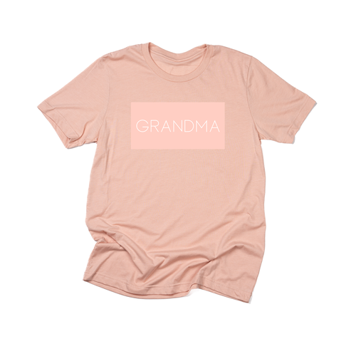 Grandma (Boxed Collection, Ballerina Pink Box/White Text, Across Front) - Tee (Peach)