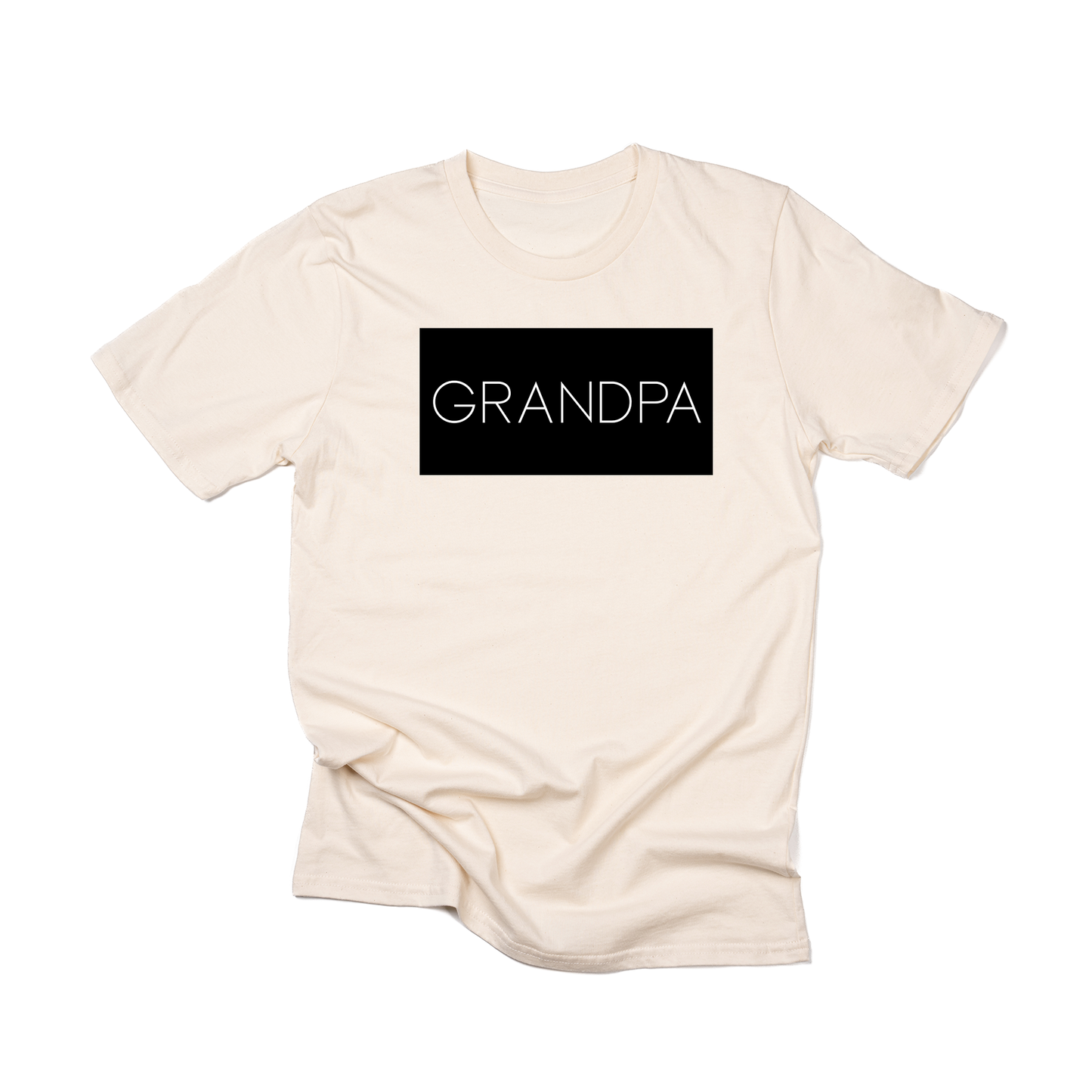 Grandpa (Boxed Collection, Black Box/White Text, Across Front) - Tee (Natural)